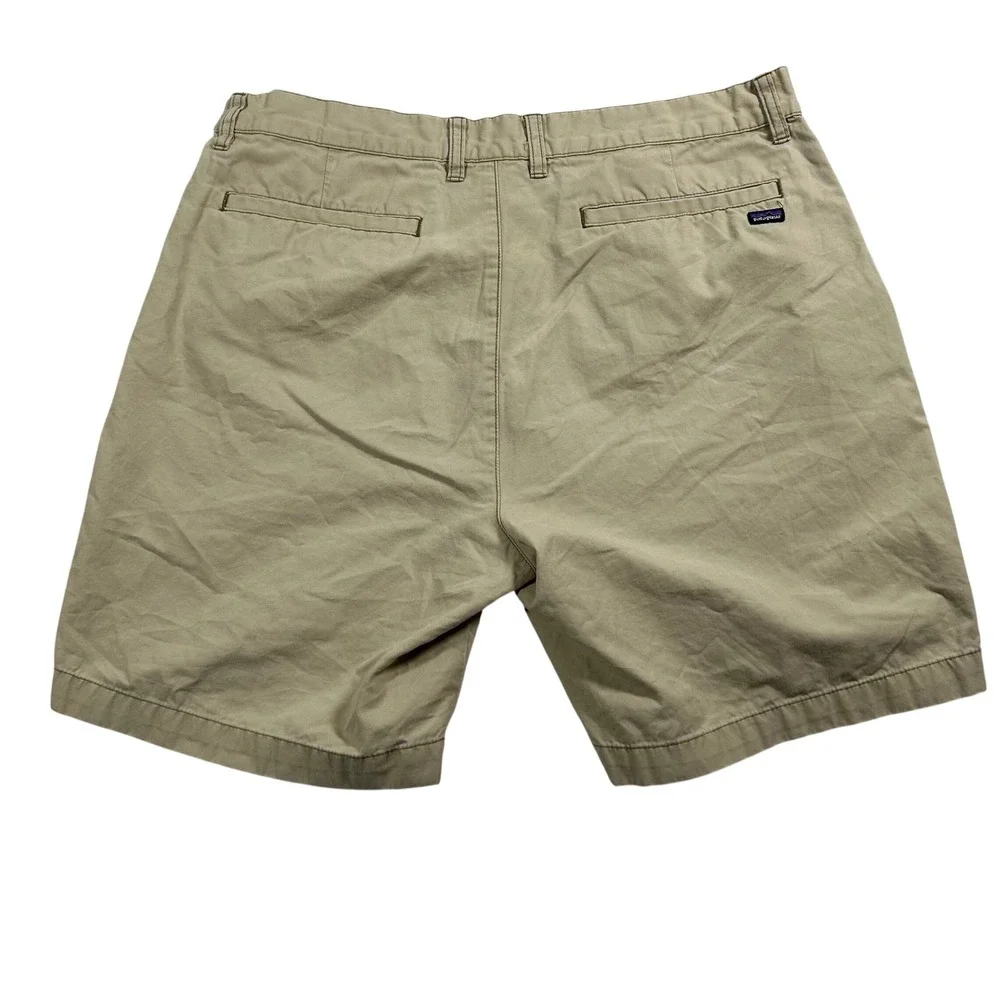 Patagonia Chino Shorts Mens 34 Khaki Organic Cotton Twill Outdoor Casual 8in